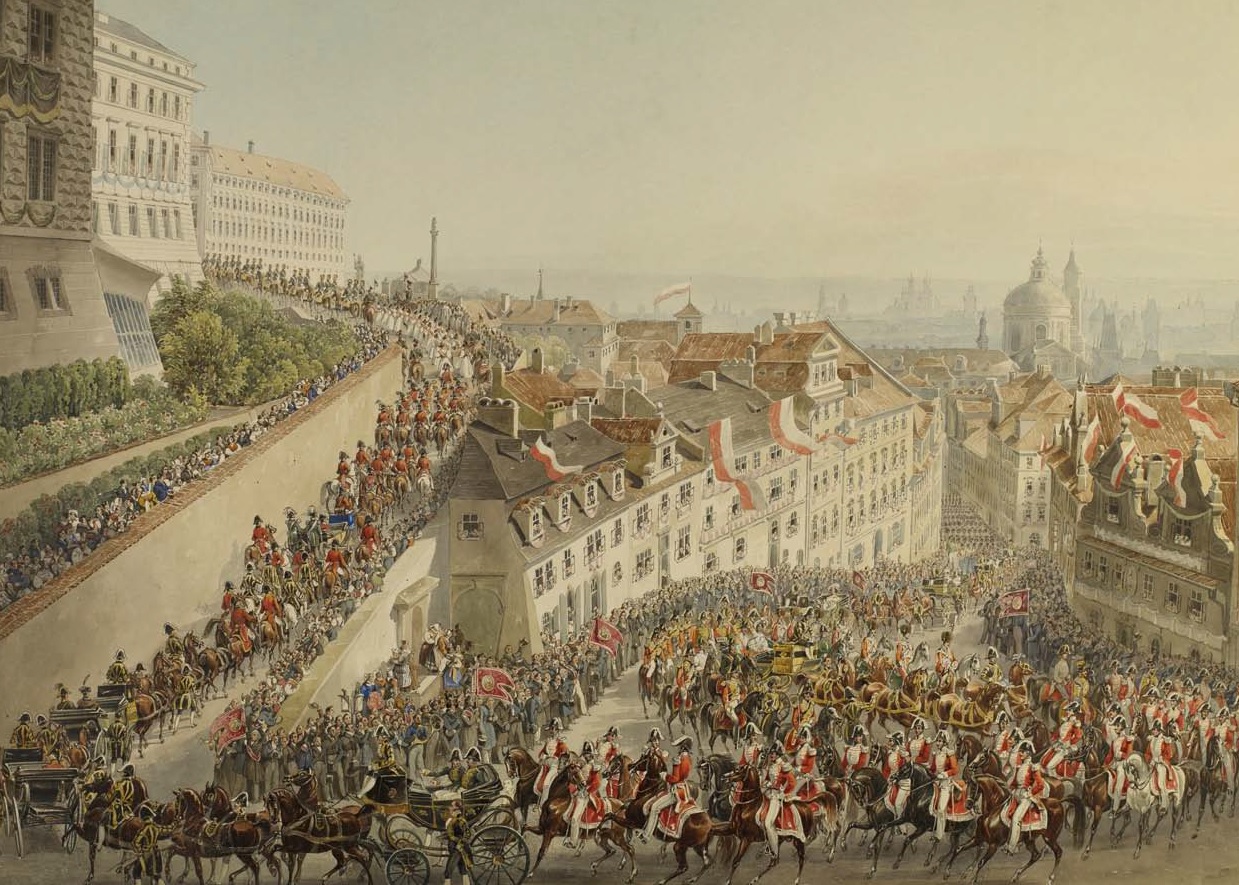 Eduard Gurk, Ferdinando I entra nel Castello di Praga (1836) Eduard Gurk, Ferdinando I entra nel Castello di Praga (1836)