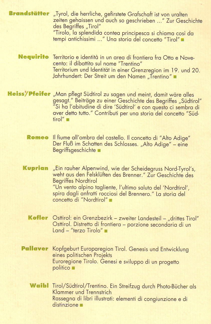 Geschichte und Region / Storia e Regione 9 (2000) Geschichte und Region / Storia e Regione 9 (2000)
