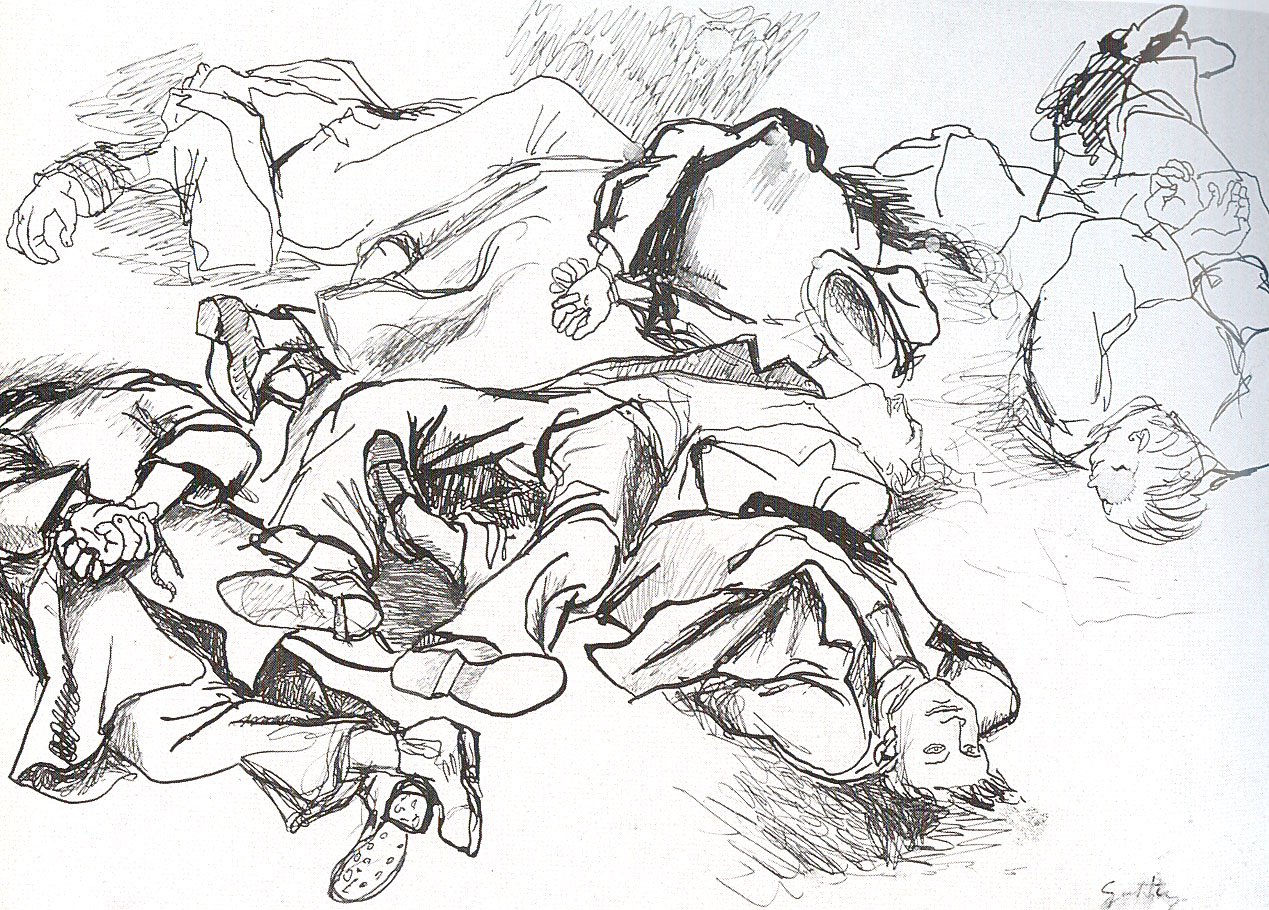 Renato Guttuso, Operai fucilati in Piazzale Loreto, dono dell'autore a P. Siena Renato Guttuso, Operai fucilati in Piazzale Loreto, dono dell'autore a P. Siena