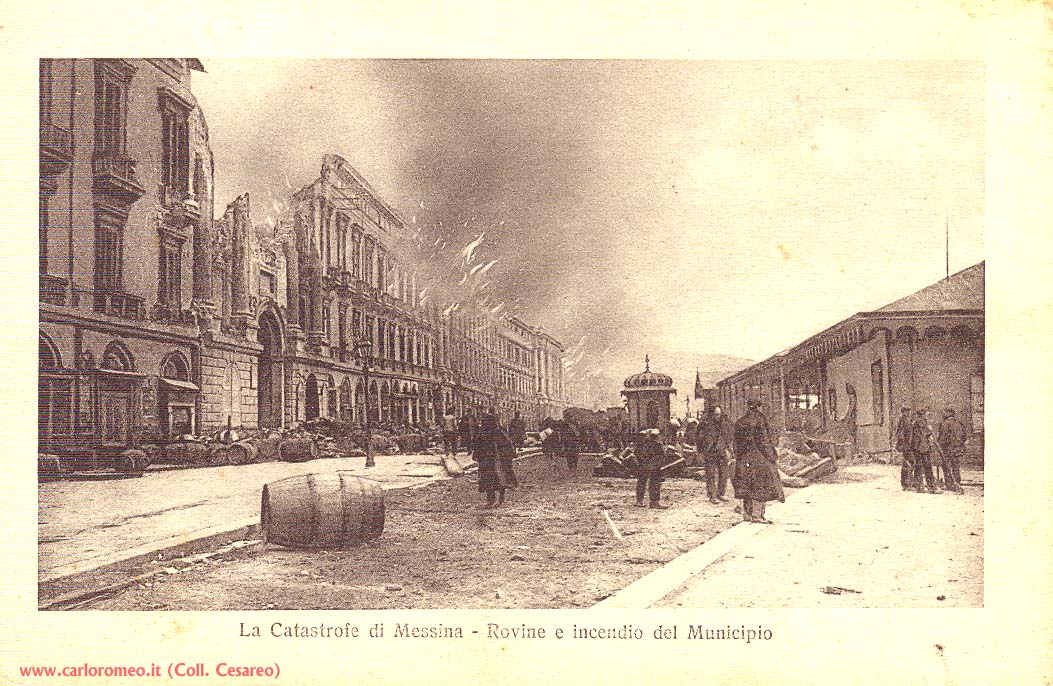 Gli incendi seguiti al terremoto (Romeo Bz, Coll. Cesareo) Gli incendi seguiti al terremoto (Romeo Bz, Coll. Cesareo)