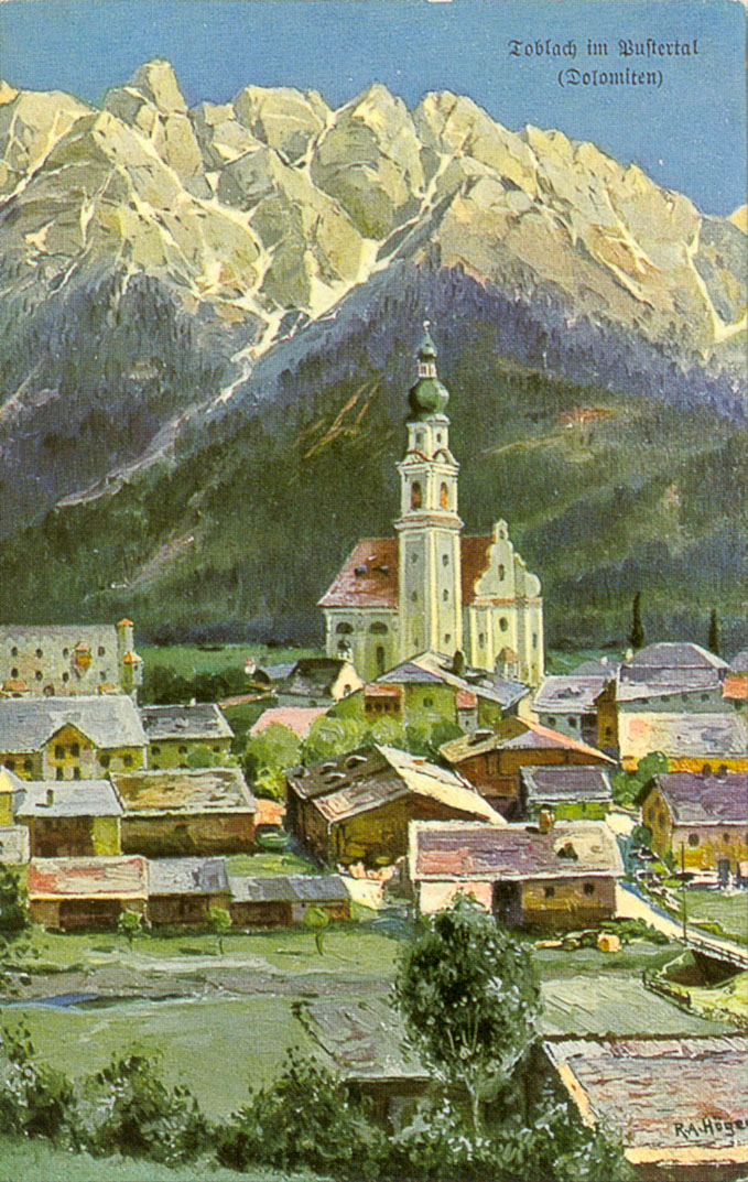 Cartolina di Toblach (Dobbiaco), inizi '900